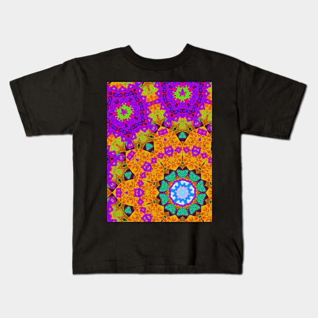 Shamanic psychedelic kaleidoscope design Kids T-Shirt by Stonerin